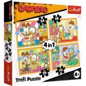 Puzzle 4w1 Garfield Kocha lasanięTrefl 34673