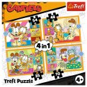 Puzzle 4w1 Garfield Kocha lasanięTrefl 34673