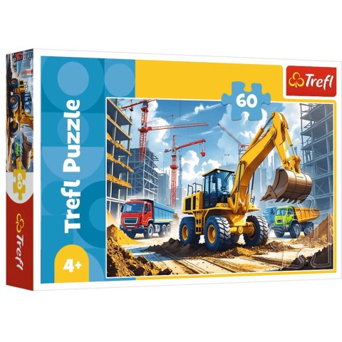 Puzzle 60 - Traktor koparko - ładowarka Trefl 17406
