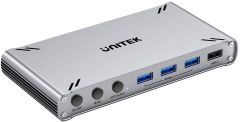 Przełącznik KVM Unitek USB-C 10Gbps z HDMI i transferem plików między systemami