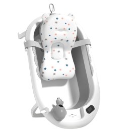 Wanienka Z Termometrem Dla Niemowląt Składana Materac W Gwiazdki Szara