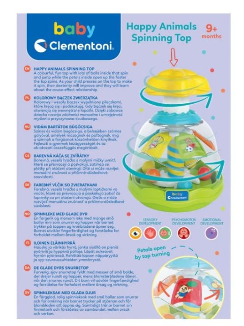 Kolorowy Bączek Zwierzątka Kuleczki Clementoni 17945