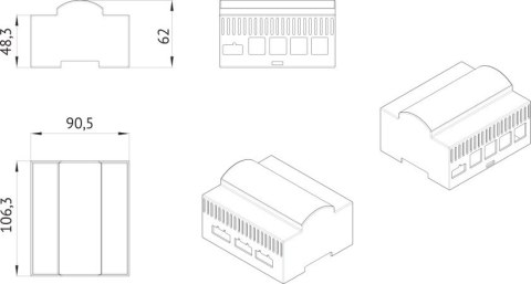 ACO PS45-15-PRO-13 Zasilacz video DIN 15V, 3A