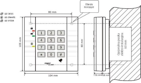 Zamek szyfrowy ROGER SL2000B