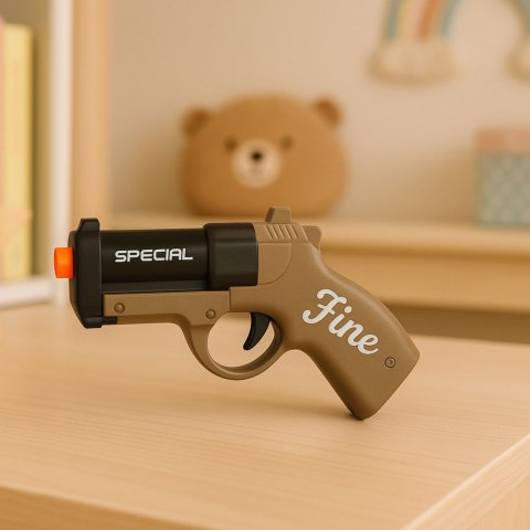 Mini Pistolet Broń Na Naboje I Łuski Czarno-Brązowy 13,5 cm