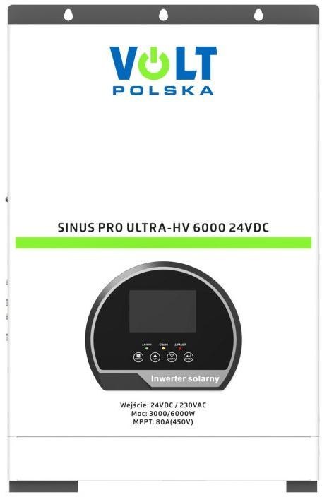 Przetwornica inwerter solarny Volt Polska SinusPro Ultra-HV 6000 24V/230V 3000/6000W 80A MPPT (450V)