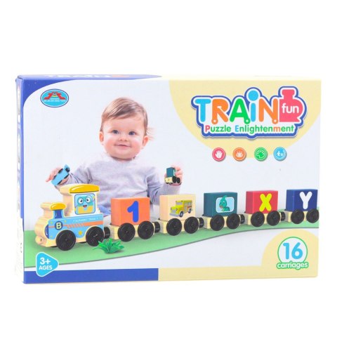 Pociąg Edukacyjny Klocki Do Złożenia Litery Cyfry Kolorowy 16 el.