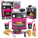 Kuchenka Zabawkowa Z Piekarnikiem Jedzenie Światła Dźwięki Różowa