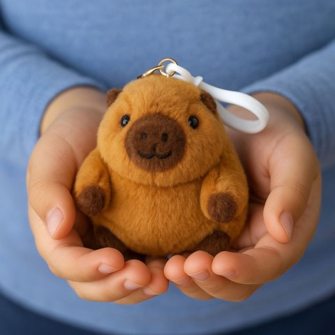 Pluszowa Kapibara Z Kręcącym Ogonkiem Brelok 9 x 8 cm