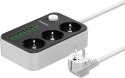 LISTWA ZASILAJĄCA Z WYŁĄCZNIKIEM Energizer 3x SCHUKO 6x USB-A 2500W 10A KABEL 2M LISTWA ZASILAJĄCA Z WYŁĄCZNIKIEM Energizer 3x SCHUKO 6x USB-A 2500W 10A KABEL 2M
