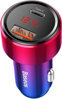 Ładowarka samochodowa Baseus Magic Series PPS USB-C/USB-A 45W różowo-niebieska Ładowarka samochodowa Baseus Magic Series PPS USB-C/USB-A 45W różowo-niebieska