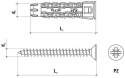 Kołek uniwersalny 10x50/70, wkręt z łbem stożkowym, karton (SFXP-10050070 x 50szt.) Kołek uniwersalny 10x50/70, wkręt z łbem stożkowym, karton (SFXP-10050070 x 50szt.)