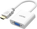 Unitek Adapter HDMI na VGA, FullHD 60Hz, biały Unitek Adapter HDMI na VGA, FullHD 60Hz, biały