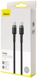 KABEL USB-C / USB-C Baseus Cafule CATKLF-ALG1 200cm 100W 5A PD 2.0 QC 3.0 CZARNO-SZARY W OPLOCIE KABEL USB-C / USB-C Baseus Cafule CATKLF-ALG1 200cm 100W 5A PD 2.0 QC 3.0 CZARNO-SZARY W OPLOCIE