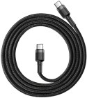 KABEL USB-C / USB-C Baseus Cafule CATKLF-GG1 100cm 60W 3A PD 2.0 QC 3.0 CZARNO-SZARY W OPLOCIE KABEL USB-C / USB-C Baseus Cafule CATKLF-GG1 100cm 60W 3A PD 2.0 QC 3.0 CZARNO-SZARY W OPLOCIE