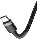 KABEL USB-C / USB-C Baseus Cafule CATKLF-GG1 100cm 60W 3A PD 2.0 QC 3.0 CZARNO-SZARY W OPLOCIE KABEL USB-C / USB-C Baseus Cafule CATKLF-GG1 100cm 60W 3A PD 2.0 QC 3.0 CZARNO-SZARY W OPLOCIE