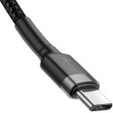 KABEL USB-C / USB-C Baseus Cafule CATKLF-GG1 100cm 60W 3A PD 2.0 QC 3.0 CZARNO-SZARY W OPLOCIE KABEL USB-C / USB-C Baseus Cafule CATKLF-GG1 100cm 60W 3A PD 2.0 QC 3.0 CZARNO-SZARY W OPLOCIE