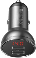 ŁADOWARKA SAMOCHODOWA Baseus Digital Display CCBX-0G 24W 4.8A 2x USB-A CZARNA ŁADOWARKA SAMOCHODOWA Baseus Digital Display CCBX-0G 24W 4.8A 2x USB-A CZARNA