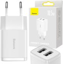 ŁADOWARKA SIECIOWA Baseus Compact Charger CCXJ010202 10.5W 2x USB-A BIAŁA ŁADOWARKA SIECIOWA Baseus Compact Charger CCXJ010202 10.5W 2x USB-A BIAŁA