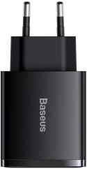 ŁADOWARKA SIECIOWA Baseus Compact Quick Charger CCXJ-E01 30W 2x USB-A 1x USB-C PD 3.0 QC 3.0 CZARNA ŁADOWARKA SIECIOWA Baseus Compact Quick Charger CCXJ-E01 30W 2x USB-A 1x USB-C PD 3.0 QC 3.0 CZARNA