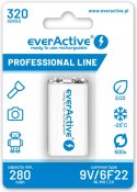 Akumulatorek 6F22 Ni-MH everActive 9V 320mAh Professional Line (1 szt.) Akumulatorek 6F22 Ni-MH everActive 9V 320mAh Professional Line (1 szt.)