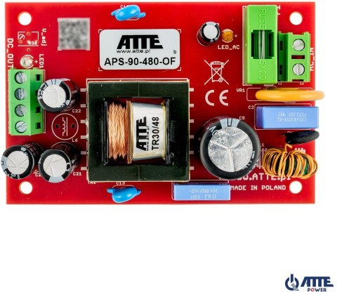 Zasilacz sieciowy SMPS 48V 2A 90W ATTE APS-90-480-OF Zasilacz sieciowy SMPS 48V 2A 90W ATTE APS-90-480-OF