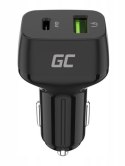 ŁADOWARKA SAMOCHODOWA Green Cell 48W 1x USB-C 1x USB-A Power Delivery 30W Quick Charge 3.0 CAD33 ŁADOWARKA SAMOCHODOWA Green Cell 48W 1x USB-C 1x USB-A Power Delivery 30W Quick Charge 3.0 CAD33