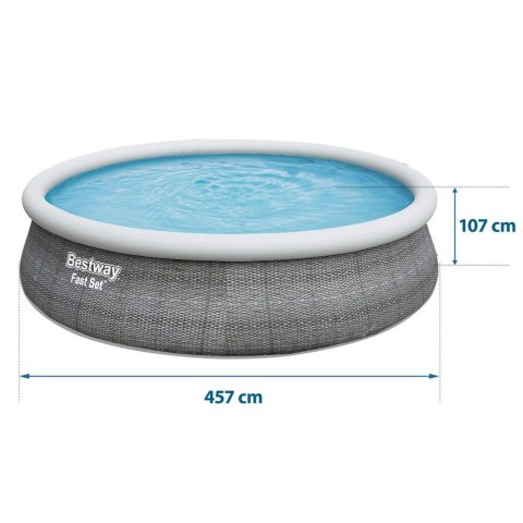 Basen ogrodowy rozporowy 457 x 107 cm Bestway 57372 Basen ogrodowy rozporowy 457 x 107 cm Bestway 57372