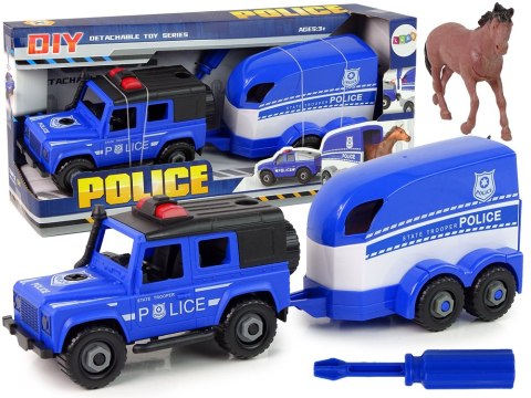 Auto Terenowe Transporter Policja Do Rozkręcania DIY Koń Auto Terenowe Transporter Policja Do Rozkręcania DIY Koń