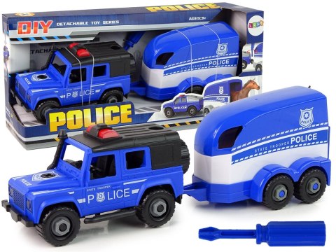 Auto Terenowe Transporter Policja Do Rozkręcania DIY Koń Auto Terenowe Transporter Policja Do Rozkręcania DIY Koń