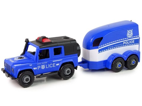 Auto Terenowe Transporter Policja Do Rozkręcania DIY Koń Auto Terenowe Transporter Policja Do Rozkręcania DIY Koń