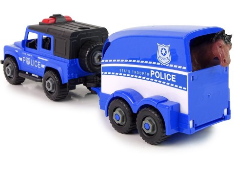Auto Terenowe Transporter Policja Do Rozkręcania DIY Koń Auto Terenowe Transporter Policja Do Rozkręcania DIY Koń