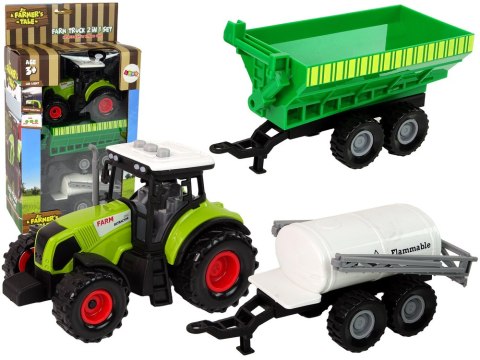 Zestaw Traktor z Maszynami Przyczepa Cysterna Dźwięki LED Zestaw Traktor z Maszynami Przyczepa Cysterna Dźwięki LED