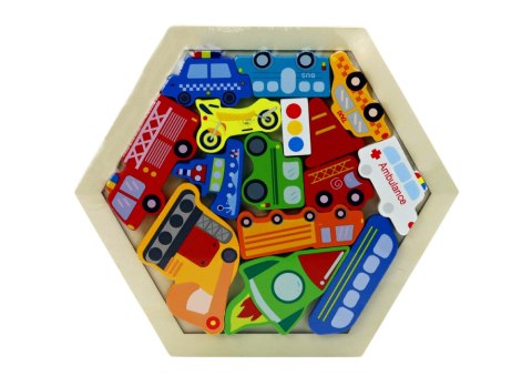 Puzzle Układanka Pojazdy Rakieta Klocki Drewniane Kolorowe 15 ele. Puzzle Układanka Pojazdy Rakieta Klocki Drewniane Kolorowe 15 ele.