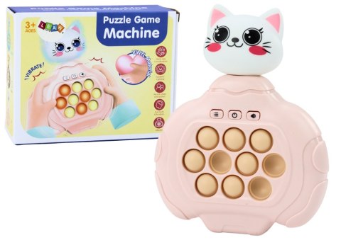 Gra Pop-It Kotek Różowa Konsola Zręcznościowa Pad Sensoryczny Wibracje Gra Pop-It Kotek Różowa Konsola Zręcznościowa Pad Sensoryczny Wibracje