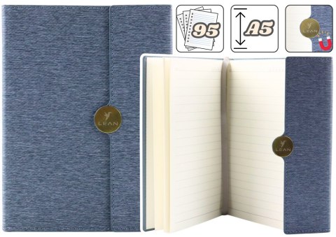 Notes Biurowy Na Magnes Notatnik W Linie A5 Z Obiciem Szary Notes Biurowy Na Magnes Notatnik W Linie A5 Z Obiciem Szary