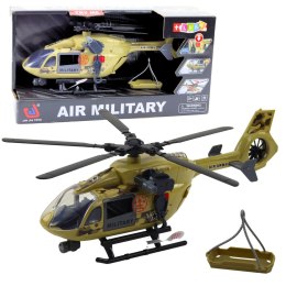 Helikopter Wojskowy Militarny Hak Nosze Światła Dźwięki 1:14