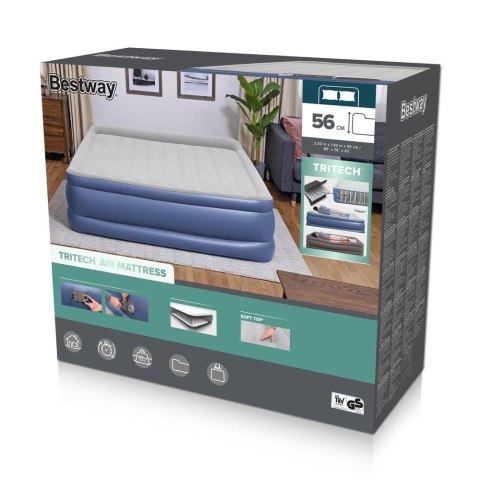 Materac Dmuchany 203 x 193 x 56 cm Bestway 67692 Materac Dmuchany 203 x 193 x 56 cm Bestway 67692
