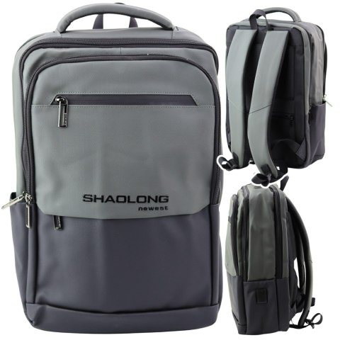 Plecak Miejski Biznesowy USB Kieszeń Na Laptopa Czarno Szary 16L 41cm Plecak Miejski Biznesowy USB Kieszeń Na Laptopa Czarno Szary 16L 41cm