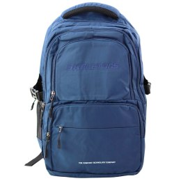 Plecak Miejski Funkcjonalny 9 Kieszeni Granatowy 35L 48cm