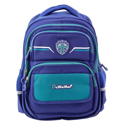 Plecak Szkolny Dziecięcy Pas Piersiowy Granatowo Zielony 20L 38cm Plecak Szkolny Dziecięcy Pas Piersiowy Granatowo Zielony 20L 38cm
