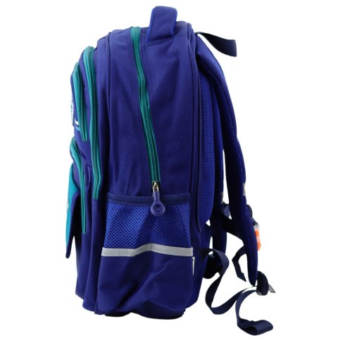 Plecak Szkolny Dziecięcy Pas Piersiowy Granatowo Zielony 20L 38cm Plecak Szkolny Dziecięcy Pas Piersiowy Granatowo Zielony 20L 38cm
