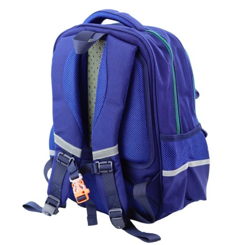 Plecak Szkolny Dziecięcy Pas Piersiowy Granatowo Zielony 20L 38cm Plecak Szkolny Dziecięcy Pas Piersiowy Granatowo Zielony 20L 38cm