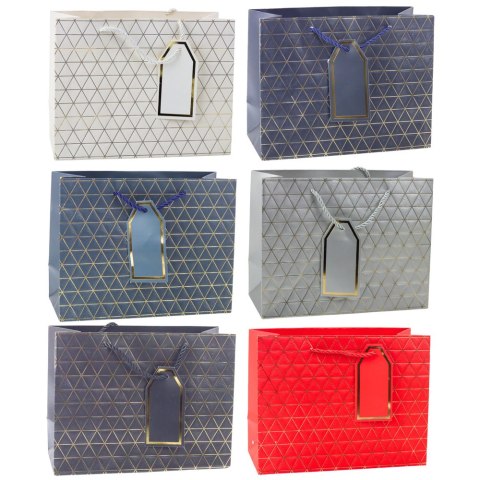 Torba Prezentowa Geometryczna Złote Linie 23 x 18 x 10 cm Torba Prezentowa Geometryczna Złote Linie 23 x 18 x 10 cm