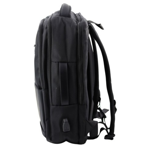 Plecak Miejski Biznesowy USB Pas Piersiowy Czarny 26L 45cm Plecak Miejski Biznesowy USB Pas Piersiowy Czarny 26L 45cm