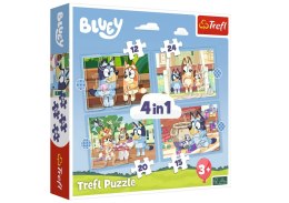 Puzzle - 4w1 (12, 15, 20, 24) - Bluey i jego świat Trefl 34637