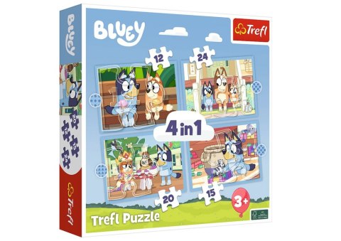 Puzzle - 4w1 (12, 15, 20, 24) - Bluey i jego świat Trefl 34637