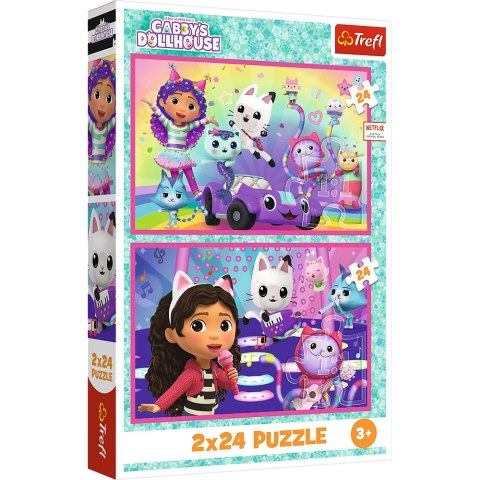 Puzzle - 2x24 - Zabawy z Gabby - Universal Gabbys Dollhouse Trefl 34433
