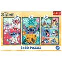 Puzzle - 3x80 - Świat Stitcha Trefl 34885