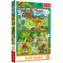 Puzzle - 2x24 - Małe dinozaury - Universal Jurassic World Trefl 34437